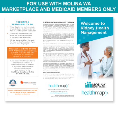 Picture of Molina WA Marketplace and Medicaid Member Brochure