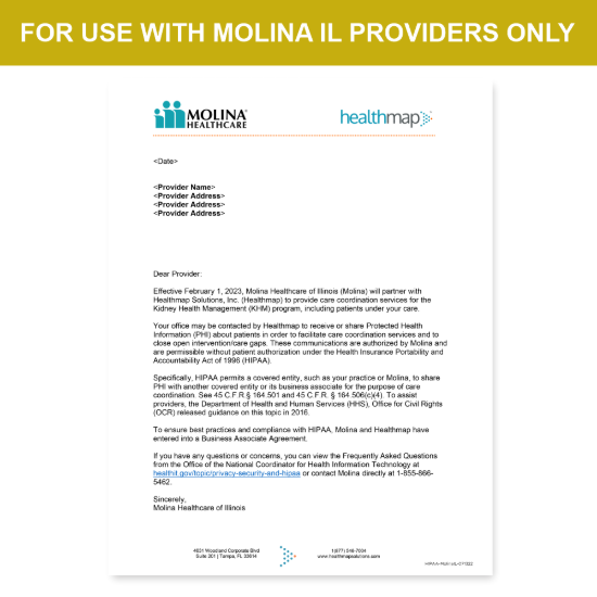 Picture of Molina IL Introduction HIPAA Consent Letter