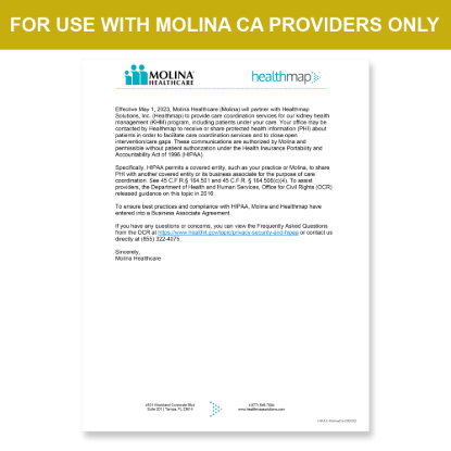 Picture of Molina CA Introduction HIPAA Consent Letter