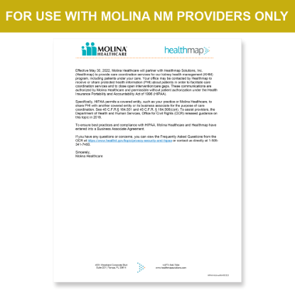 Picture of Molina NM Introduction HIPAA Consent Letter