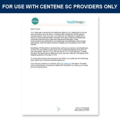 Picture of Centene SC HIPAA Letter
