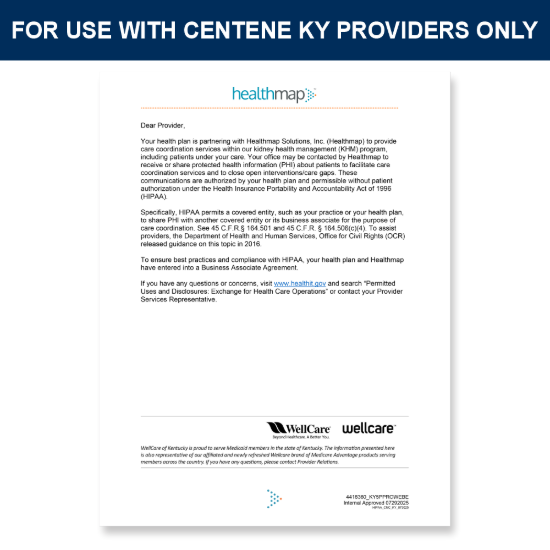 Picture of Centene KY HIPAA Letter
