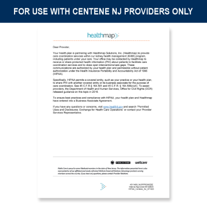 Picture of Centene NJ HIPAA Letter